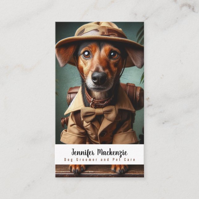 Cartão De Visita Cuidados de Pet de Serviço de Alinhamento de Cacho (Frente)