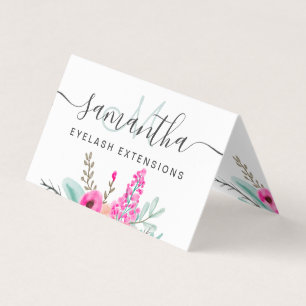 Cartão De Visita Cuidados de pós-coloração floral cor-de-rosa