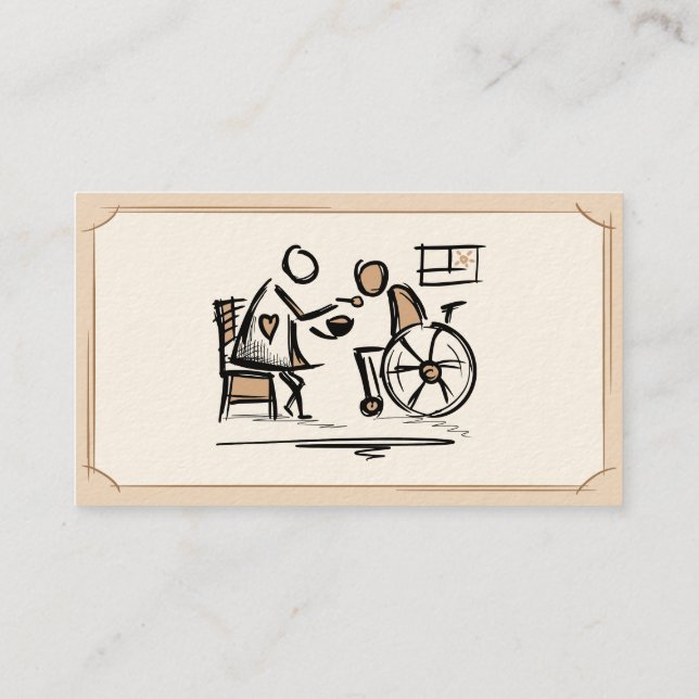 Cartão De Visita Cuidados domésticos. Cuidados domiciliários. Servi (Verso)