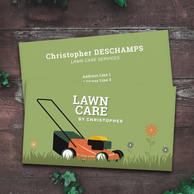 Cartão De Visita Cuidados e gramíneas (Lawn Care & Grass Business Card)