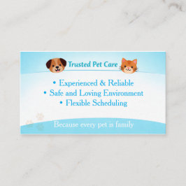 Cartão De Visita Cuidados Personalizados para Animais de Estimação