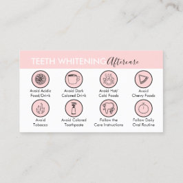 Cartão De Visita Cuidados Pós- Branqueamento Dentário Pink Dentist