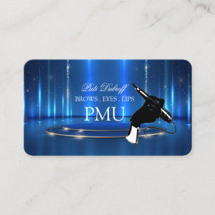 Cartão De Visita Cuidados Pós Sobrancelhas Azul PMU Microblading He
