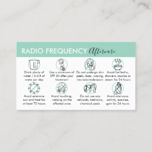 Cartão De Visita Cuidados Pós Tratamento de Radiofrequência para Re