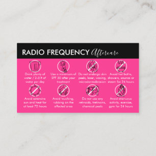 Cartão De Visita Cuidados Pós Tratamento de Radiofrequência para Re