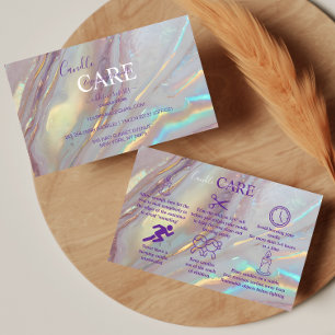 Cartão De Visita Cuidados Profissionais com Velas Chic Gold Marble