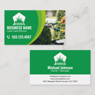 Cartão De Visita Cuidados Simples com o Gramado Verde Promova Jardi