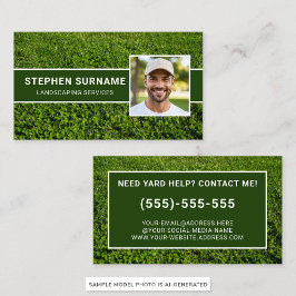 Cartão De Visita Cuidar de Jardim com Foto Personalizada Cortar Gra