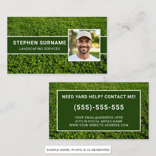 Cartão De Visita Cuidar de Jardim com Foto Personalizada Cortar Gra