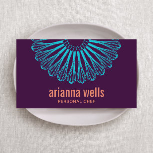 Cartão De Visita Culinária Chef Blue Whisk Logotipo Purple Catering