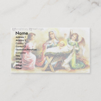 Cartão De Visita Cumprimento do Natal com Mary, jesus infantil com