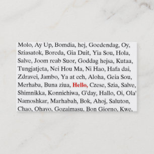 Cartão De Visita cumprimentos