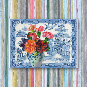 Cartão De Visita Cumprimentos azuis do salgueiro