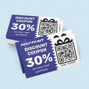 Cartão De Visita Cupão de desconto digital com logotipo de código Q