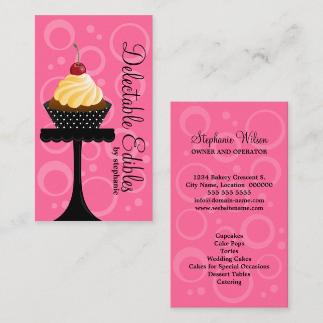 Cartão De Visita Cupcake (Frente/Verso)