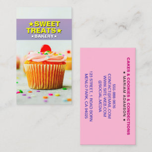 Cartão De Visita Cupcake Baker & Doces   Padaria de Pastéis
