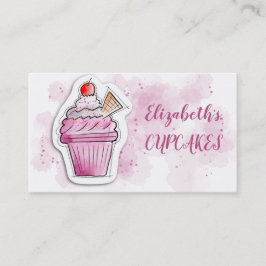 Cartão De Visita Cupcake Bakery Brilhante Moderno