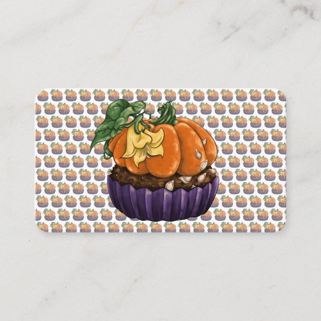 Cartão De Visita Cupcake de abóbora (Frente)