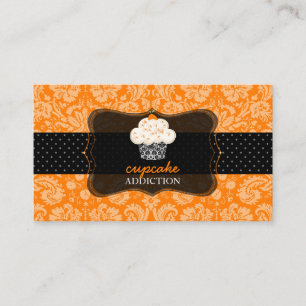 Cartão De Visita cupcake de chocolate laranja PixDezines/pâtisseri
