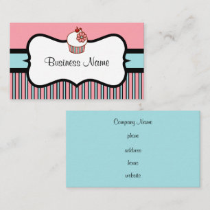 Cartão de visita Cupcake de de Vintage Striped