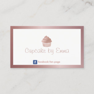 Cartão De Visita Cupcake de padaria Dourado moderno com estrutura m