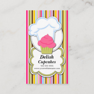 Cartão De Visita Cupcake do divertimento & chapéu do padeiro