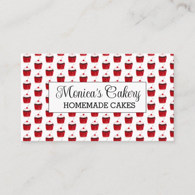 Cartão De Visita Cupcake Doce Bolos Assares padaria caseira (Frente)