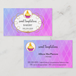 Cartão De Visita Cupcake Elegante