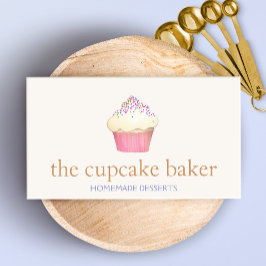 Cartão De Visita Cupcake Logotipo Bakery Chef Catering