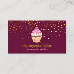 Cartão De Visita Cupcake moderno Logotipo Bakery Chef Catering Conf