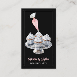 Cartão De Visita Cupcake moderno padeiro pastelaria cozinheira Pret