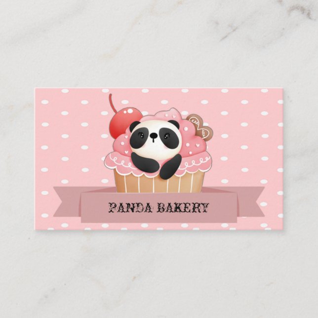 Cartão De Visita Cupcake Panda (Frente)