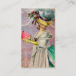 Cartão De Visita Cupcake & pássaro de Marie Antoinette dos Gateaux