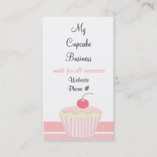 Cartão De Visita Cupcake Rosa Congelado