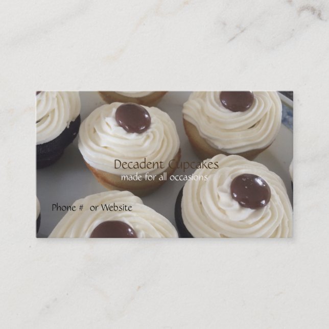 Cartão De Visita Cupcakes com Creme de Manteiga (Frente)