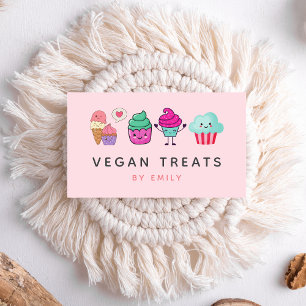 Cartão De Visita Cupcakes Cute Kawaii Panificação Vegan Tratam Doce