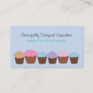 Cartão De Visita Cupcakes Desenhados com Elegância