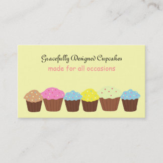 Cartão De Visita Cupcakes Desenhados com Elegância