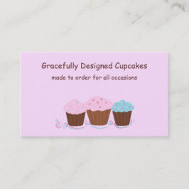 Cartão De Visita Cupcakes Desenhados com Elegância