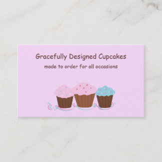 Cartão De Visita Cupcakes Desenhados com Elegância