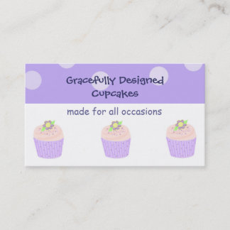 Cartão De Visita Cupcakes Desenhados com Elegância