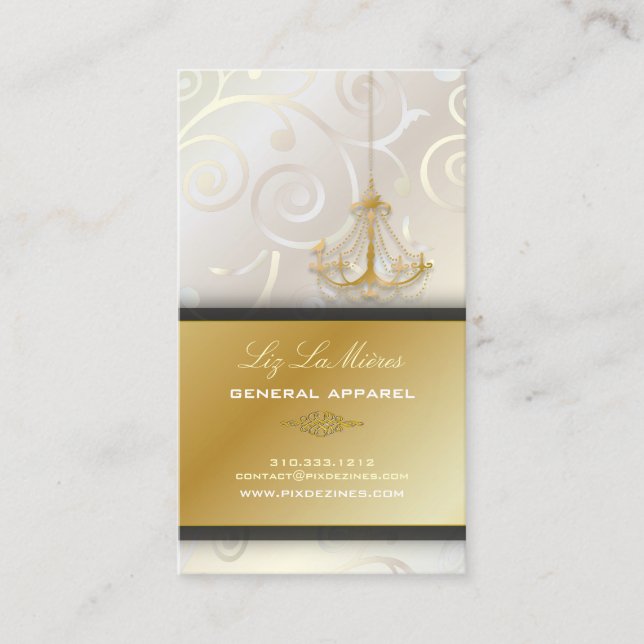 Cartão De Visita Cupcakes PixDezines Chandelier espirros/branco cla (Frente)