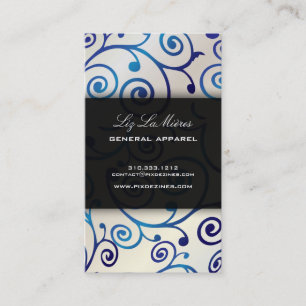 Cartão De Visita Cupcakes PixDezines espirais + safira azul