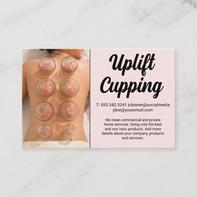 Cartão De Visita Cupping Therapy | Holistic Care (Frente)