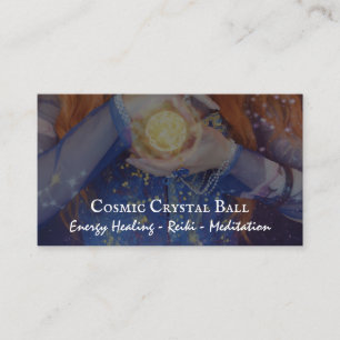 Cartão De Visita Cura de Energia com Bola de Cristal   Reiki & Cura