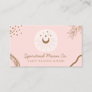 Cartão De Visita Cura Espiritual Reiki Lua Estrelas Rosa Simples