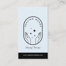 Cartão De Visita Curando modernas mãos Massagem logotipo preto e az