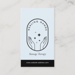 Cartão De Visita Curando modernas mãos Massagem logotipo preto e az