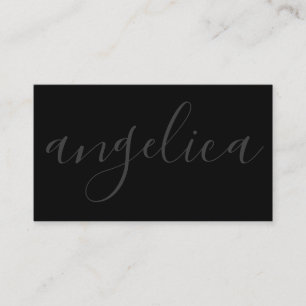 Cartão De Visita Cursivo elegante (preto/branco)