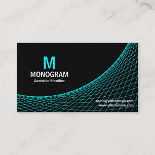 Cartão De Visita Curva - Azul ciano em preto